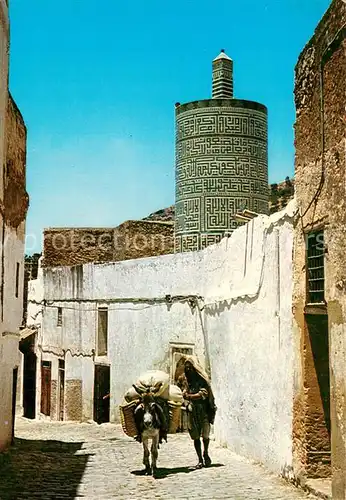AK / Ansichtskarte Moulay_Idriss_Maroc Le seul minaret cylindrique du Maroc 