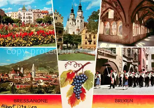AK / Ansichtskarte Brixen_Suedtirol Teilansichten Kirche Arkaden Trachtenumzug Brixen Suedtirol