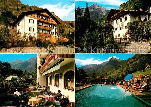 AK / Ansichtskarte Meran_Merano Pension Sittnerhof Terrasse Schwimmbad Meran Merano