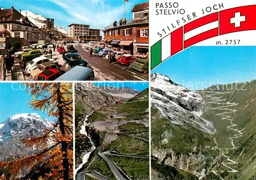 AK / Ansichtskarte Stilfserjoch_Passo_dello_Stelvio Ortspartie Panorama Serpentinen 