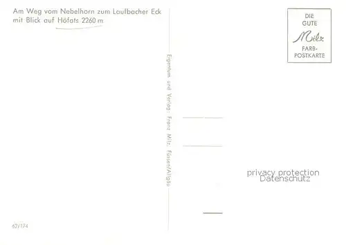 AK / Ansichtskarte Nebelhorn Am Weg vom Nebelhorn zum Laufbacher Eck mit Blick auf Hoefats Nebelhorn