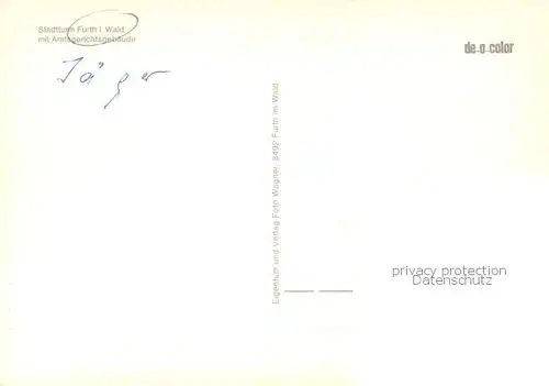 AK / Ansichtskarte Furth_Wald Stadtturm mit Amtsgericht Furth_Wald