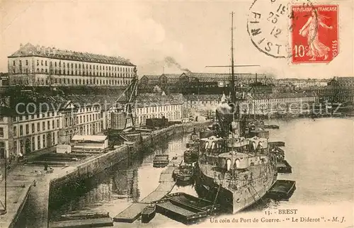 AK / Ansichtskarte Brest_29 Un coin du Port de Guerre   Le Diderot 