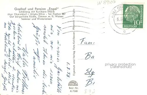 AK / Ansichtskarte Schoellang Gasthof Pension Engel Aussenansicht Schoellang