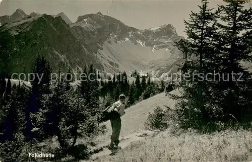 AK / Ansichtskarte Paluedhuette_Brand_Vorarlberg_AT Wanderer 