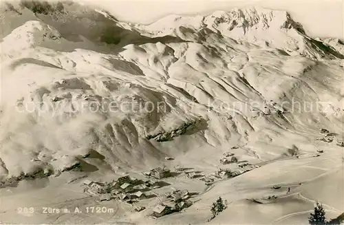AK / Ansichtskarte Zuers_Arlberg Gesamtansicht Winter Schnee Berge Zuers Arlberg