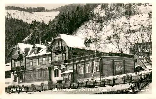 AK / Ansichtskarte Semmering_Niederoesterreich Hotel Pension Onkel Fritz   Spital a. Semmering Winter Schnee Semmering