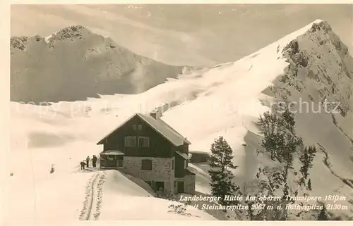AK / Ansichtskarte Traualpsee Lansberger Huette am oberen Traualpsee m. Steinkarspitze u. Rothespitze Traualpsee
