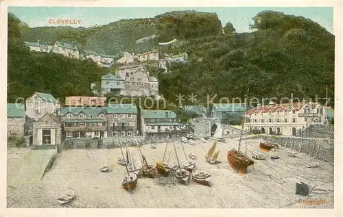 AK / Ansichtskarte Clovelly_UK Teilansicht Boote Stand 