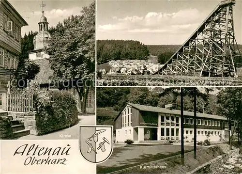 AK / Ansichtskarte Altenau_Harz Kirche Grosse Altenau Schanze Kurmittelhaus Altenau Harz