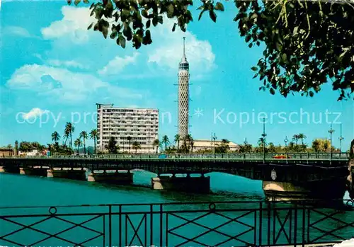AK / Ansichtskarte Kairo_Caire Turm und Tahrir Bruecke 