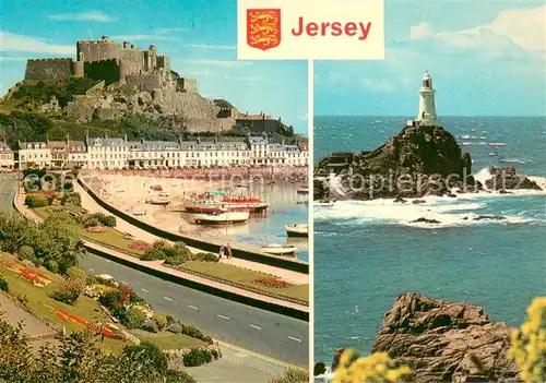 AK / Ansichtskarte Jersey__UK Mont Orgueil Castle and la Corbiere 
