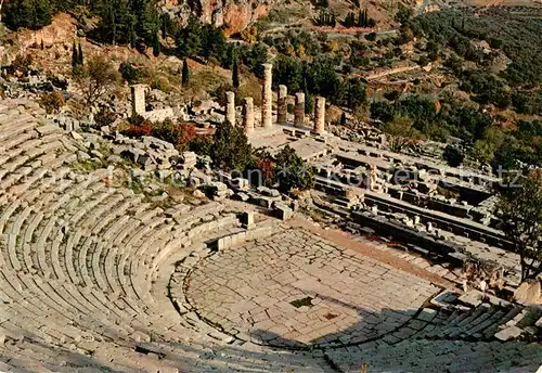 AK / Ansichtskarte Delphi_Delfi_Greece Theater und Apollotempel 