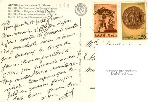 AK / Ansichtskarte Delphi_Delfi_Greece Theater und Apollotempel 