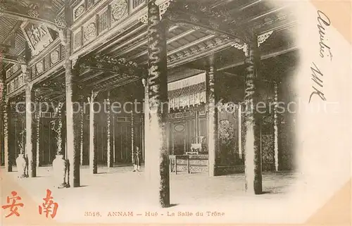 AK / Ansichtskarte Annam Hue Salle du Trone 