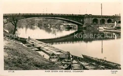 AK / Ansichtskarte Stourport_on_Severn_UK River Severn and bridge 