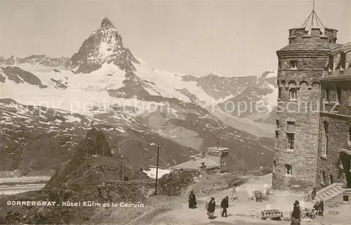 AK / Ansichtskarte Gornergrat_Zermatt_VS Hotel Kulm et le Cervin Matterhorn Walliser Alpen 