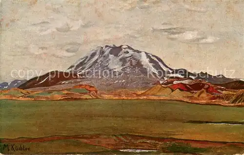 AK / Ansichtskarte Hekla_Iceland Kuenstlerkarte Magdalene Kuechler 