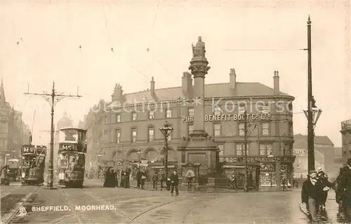 AK / Ansichtskarte Sheffield__UK Moorhead m. Strassenbahn 