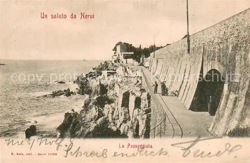 AK / Ansichtskarte Nervi_Genova_Genua_Liguria La Passeggiata 