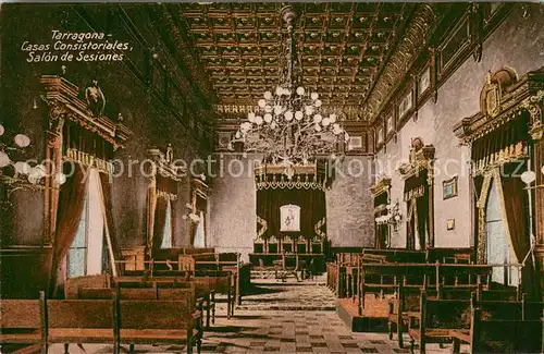 AK / Ansichtskarte Tarragona_ES Casas Consistoriales   Salon de Sesiones 