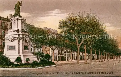 AK / Ansichtskarte Tarragona_ES Monumento a Roger de Lauria y Rambla de San Juan 