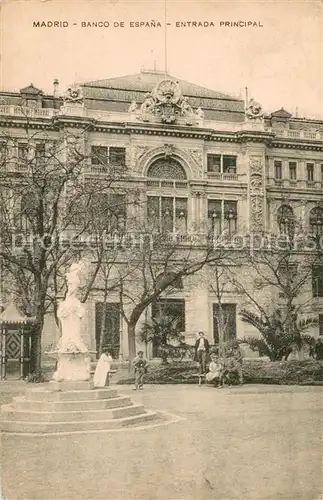 AK / Ansichtskarte Madrid_Spain BAnco de Espana   Entrada principal Madrid Spain