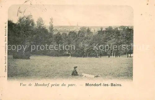 AK / Ansichtskarte Mondorf les Bains_Luxembourg Blick n. Mondorf ueber d. Park 