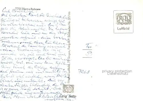 AK / Ansichtskarte Horn_Untersee Fliegeraufnahme Horn Untersee