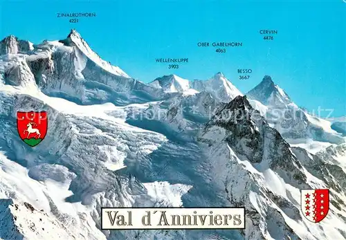 AK / Ansichtskarte Val_d_Anniviers Vue aerienne du fond de la vallee de Zinal Val_d_Anniviers