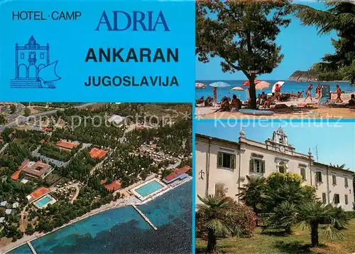 AK / Ansichtskarte Ankaran_Ancarano_Slovenia Hotel Camp Fliegeraufnahme Strand 