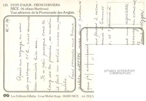 AK / Ansichtskarte Nice__06_Nizza Vue aerienne de la Promenade des Anglais 