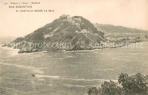 AK / Ansichtskarte San_Sebastian__Pais_Vasco_ES Castillo desde la isla 