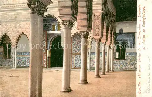 AK / Ansichtskarte Sevilla_Andalucia_ES Alcazar Patio de las Doncellas y Entrada 