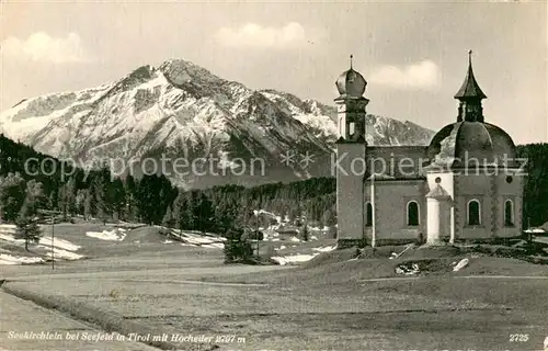 AK / Ansichtskarte Seefeld_Tirol Seekirchlein mit Hocheder Seefeld Tirol