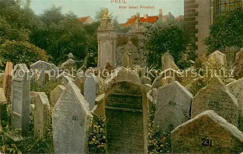 AK / Ansichtskarte Prag__Prahy_Prague Alter Israel Friedhof 