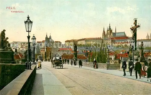AK / Ansichtskarte Prag__Prahy_Prague Karlsbruecke 