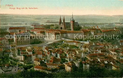 AK / Ansichtskarte Prag__Prahy_Prague Kgl Burg mit St Veits Dom 