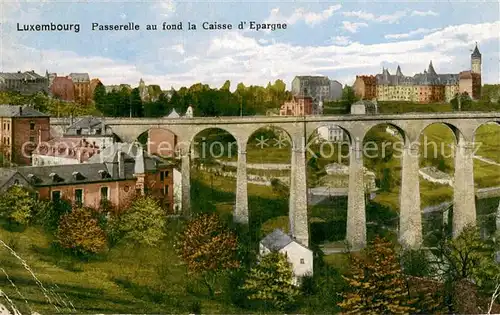 AK / Ansichtskarte Luxembourg__Luxemburg Passerelle au fond la Caisse d Epargue 