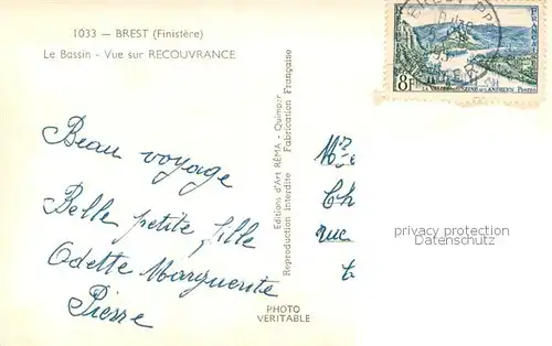 AK / Ansichtskarte Brest_29 Le Bassin Vue sur Recouvrance 
