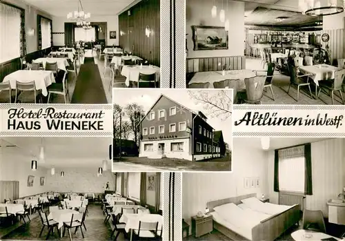 AK / Ansichtskarte Altluenen Hotel Restaurant Haus Wieneke Gastraeume Zimmer Altluenen