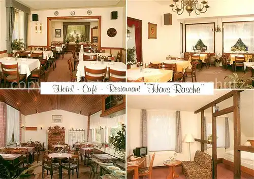 AK / Ansichtskarte Bad_Sassendorf Hotel Cafe Restaurant Haus Rasche Gastraeume Zimmer Bad_Sassendorf