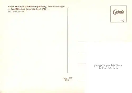 AK / Ansichtskarte Petershagen_Weser Kurklinik Moorbad Hopfenberg Panorama Petershagen Weser