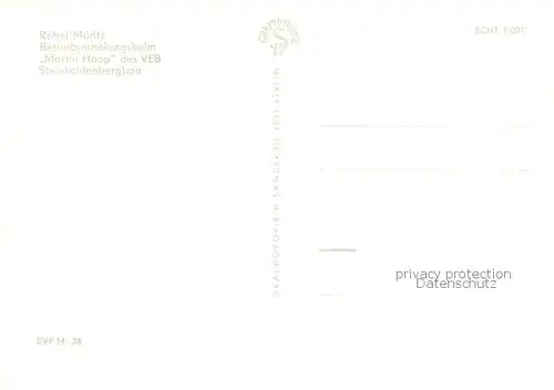 AK / Ansichtskarte Roebel_Mueritz Betriebserholungsheim Martin Hoop des VEB Steinkohlenbergbau Roebel Mueritz