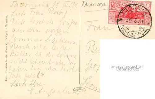 AK / Ansichtskarte Taormina_Sicilia Carro Siciliano 