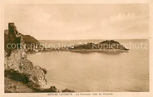 AK / Ansichtskarte Sestri_Levante_IT La Penisola vista da Ponente 