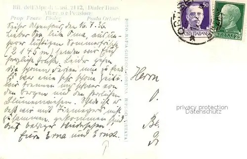 AK / Ansichtskarte Ortisei_St_Ulrich_Groednertal_IT Rifugio dell Alpe di Siusi Albergo e Pensione 