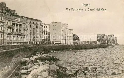 AK / Ansichtskarte Napoli_Neapel_IT Via Partenope e Castel dell Ovo 