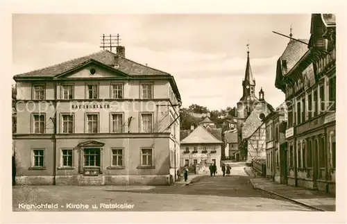 AK / Ansichtskarte Kranichfeld Kirche u. Ratskeller Kranichfeld