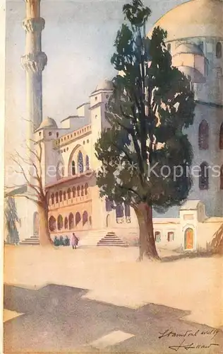 AK / Ansichtskarte Istanbul_Constantinopel_TK Suleyman Moschee Kuenstlerkarte 